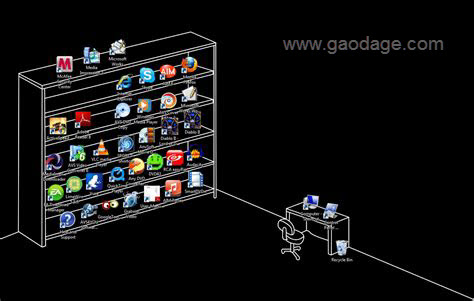 摆放整齐的桌面图标
